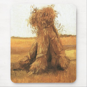 Tarwehalmen op een veld, van Gogh Muismat