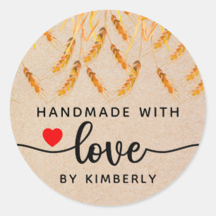 Tarwehandgemaakt met Love Classic Round Sticker