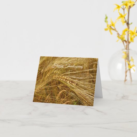 Tarwekorrels in het veld - Prettig Thanksgiving Kaart (Gele Bloem)
