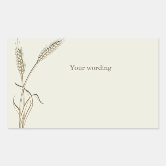 Tarweland bruiloft single gras rechthoekige sticker (Voorkant)