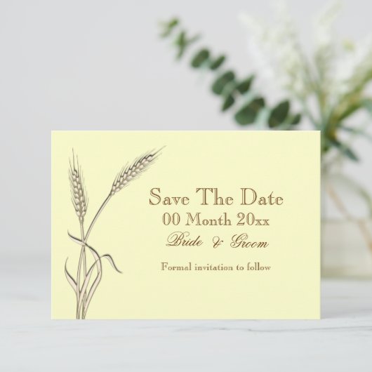 Tarweland met uitzondering van de datum #2 save the date (Staand voorkant)