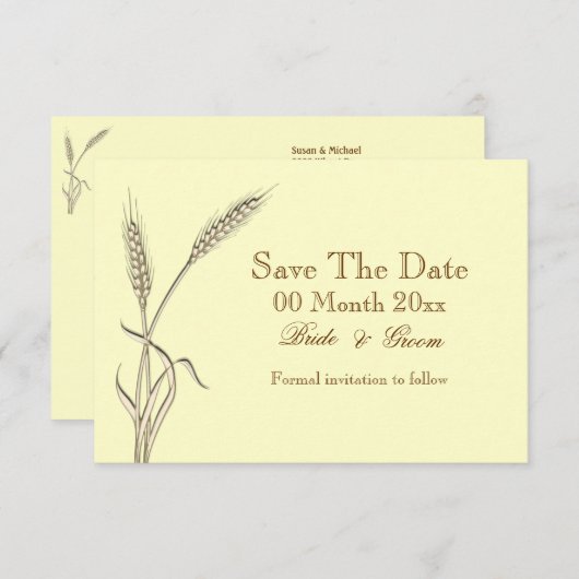 Tarweland met uitzondering van de datum #2 save the date (Voorkant / Achterkant)