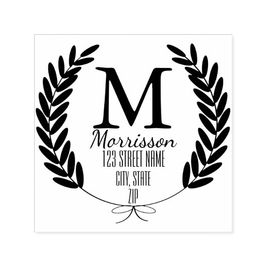 Tarwelaurelen gepersonaliseerd  zelfinktende stempel (Design)