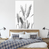 Tarweoogst: B&W rustiek portret Canvas Afdruk (Insitu (Slaapkamer))