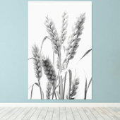 Tarweoogst: B&W rustiek portret Canvas Afdruk (Insitu (Houten vloer))