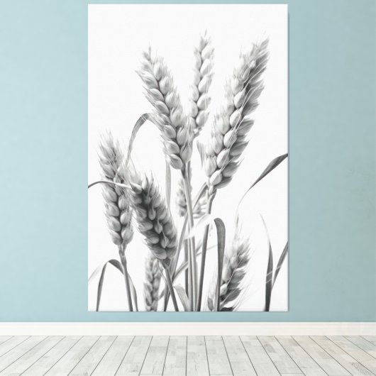 Tarweoogst: B&W rustiek portret Canvas Afdruk (Insitu (Houten vloer))