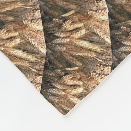 tarweoren in een spiraalvormig tarwepatroon, fleece deken (Hoek)