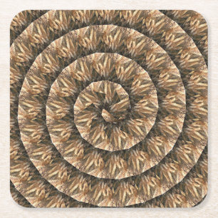 tarweoren in een spiraalvormig tarwepatroon, kartonnen onderzetters