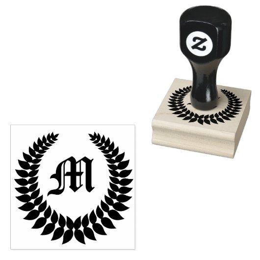 Tarweoren Monogram Initiaal Rubber Stamp Rubberstempel (Gestempeld)