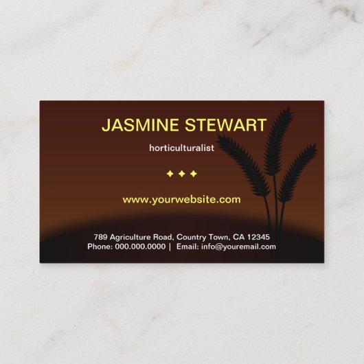 Tarweoren Zonsondergang Tuinbouw Visitekaartjes (Achterkant)