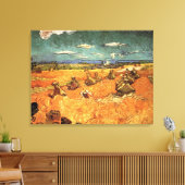 tarwestapels met Reaper van Vincent van Gogh Canvas Afdruk (Insitu (Woonkamer))