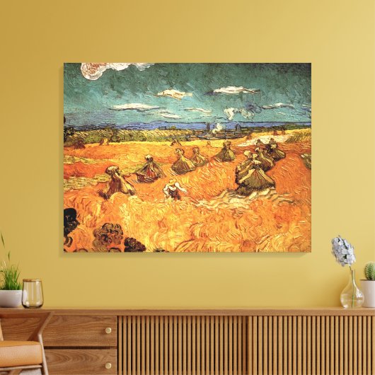 tarwestapels met Reaper van Vincent van Gogh Canvas Afdruk (Insitu (Woonkamer))