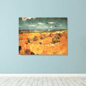 tarwestapels met Reaper van Vincent van Gogh Canvas Afdruk (Insitu (Houten vloer))