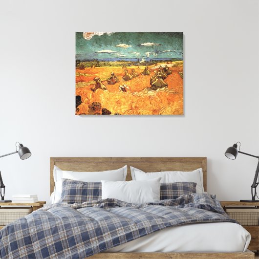 tarwestapels met Reaper van Vincent van Gogh Canvas Afdruk (Insitu (Slaapkamer))