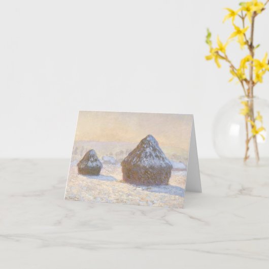 Tarwestapels, Sneeuw effect, Ochtend Notecard Kaart (Gele Bloem)