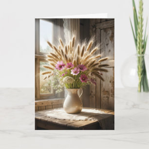 Tarwestengel Wildflower Boeket Sympathie Kaart