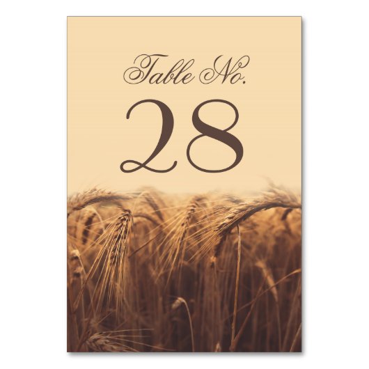 Tarwetafelnummerkaarten Kaart (Achterkant)