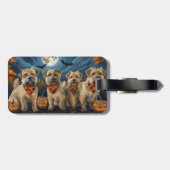 Tarweterriër Halloween Spooky Bagagelabel (Achterkant horizontaal)