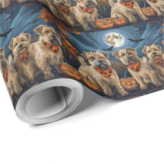 Tarweterriër Halloween Spooky Cadeaupapier (Rol Hoek)