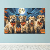 Tarweterriër Halloween Spooky Canvas Afdruk (Insitu (Houten vloer))