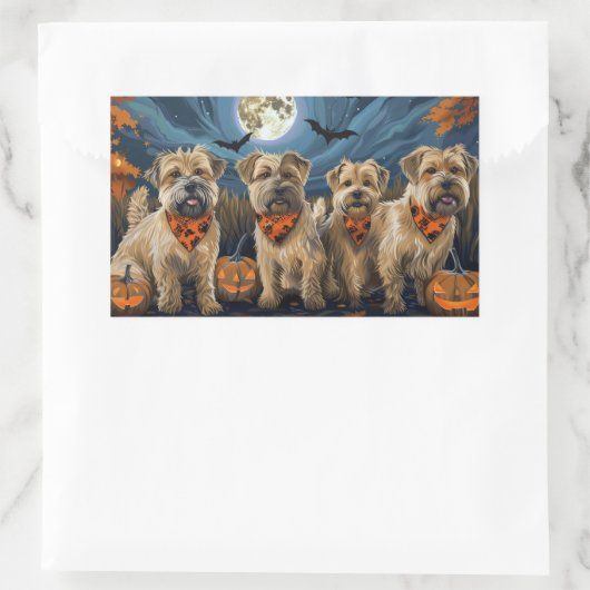 Tarweterriër Halloween Spooky Rechthoekige Sticker (Tas)