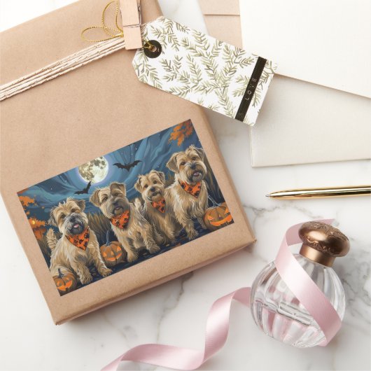 Tarweterriër Halloween Spooky Rechthoekige Sticker (Geschenken)