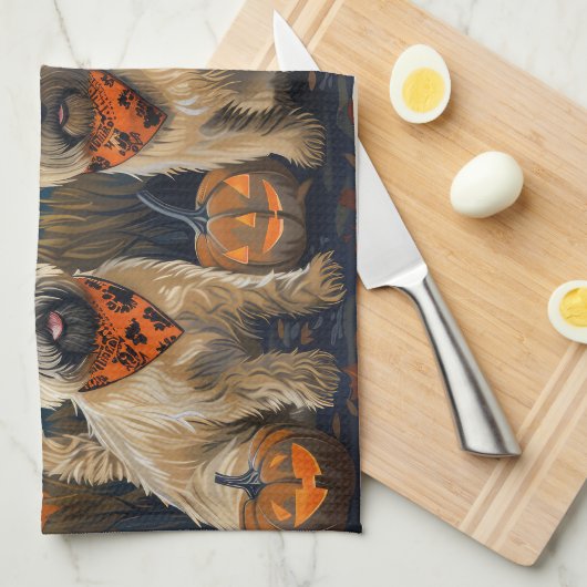 Tarweterriër Halloween Spooky Theedoek (Quarter Fold)