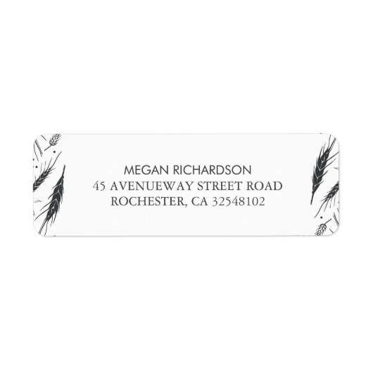 Tarweval bruiloft modern etiket (Voorkant)