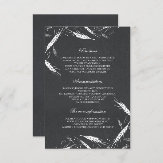 Tarweval Wedding Details - Informatie Informatiekaartje (Voorkant / Achterkant)