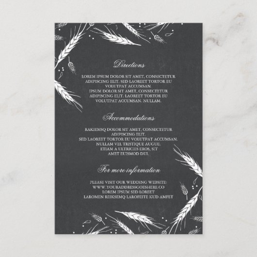 Tarweval Wedding Details - Informatie Informatiekaartje (Voorkant)