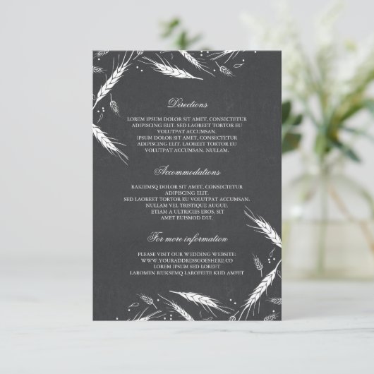 Tarweval Wedding Details - Informatie Informatiekaartje (Staand voorkant)