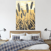 Tarweveld Abstract: Kleurrijke Natuur Kunst Canvas Afdruk (Insitu (Slaapkamer))