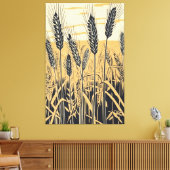 Tarweveld Abstract: Kleurrijke Natuur Kunst Canvas Afdruk (Insitu (Woonkamer))