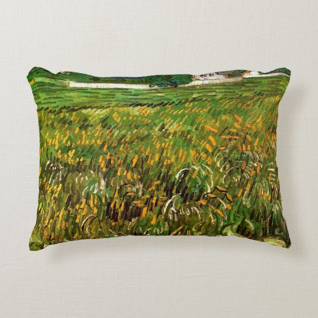 Tarweveld bij Auvers van Vincent van Gogh Accent Kussen (Voorkant)