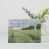 Tarweveld Eikenboom Land Huwelijksuitnodigingen Kaart (Staand voorkant)