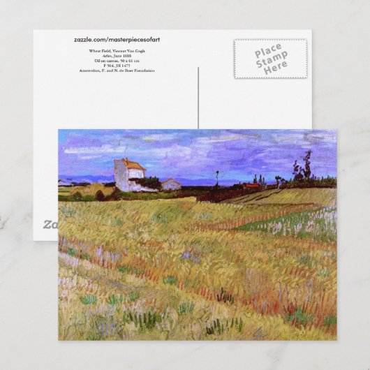 Tarweveld (F564) Van Gogh Fine Art Briefkaart (Voorkant / Achterkant)