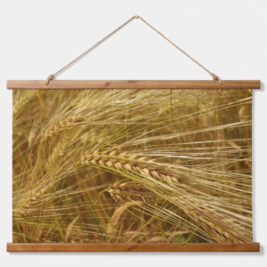 Tarweveld. Het is oogsttijd! Hangend Wandkleed (Voorkant)