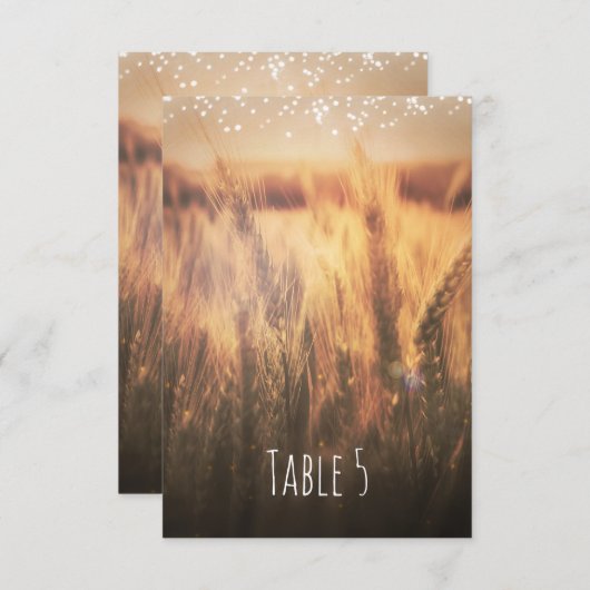 Tarweveld Landelijke Trouwtafel Nummer Kaart (Voorkant / Achterkant)