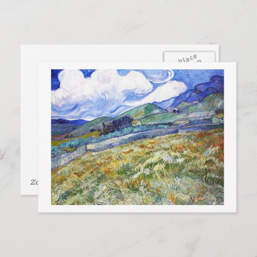 Tarweveld met bergen in de achtergrond briefkaart (Voorkant / Achterkant)