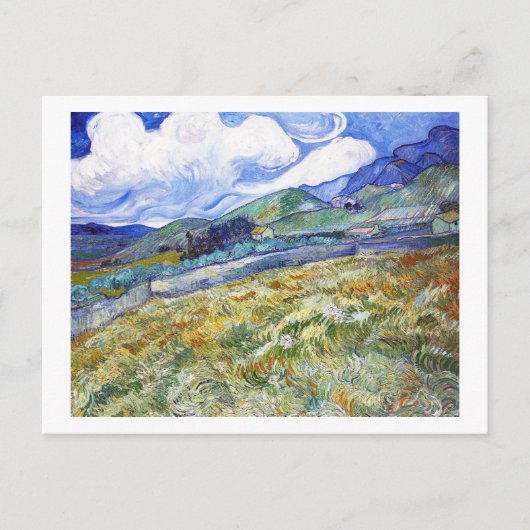 Tarweveld met bergen in de achtergrond briefkaart (Voorkant)