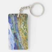 Tarweveld met bergen in de achtergrond sleutelhanger (achterkant)