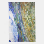 Tarweveld met bergen in de achtergrond theedoek (Verticaal)