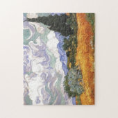 Tarweveld met cipres van Van Gogh. Legpuzzel (Verticaal)