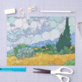 Tarweveld met cipressen, naar Vincent van Gogh Tissuepapier (Craft)