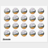 Tarweveld met cipressen ronde sticker (Vel)