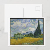 Tarweveld met cipressen schilderij van Van Gogh Briefkaart (Voorkant / Achterkant)