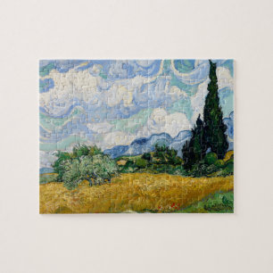 Tarweveld met cipressen van Van Gogh Legpuzzel