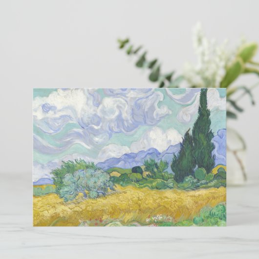 tarweveld met cipressen | Vincent van Gogh (Staand voorkant)