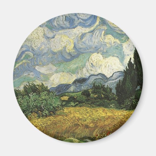 Tarweveld met cipressen,Vincent Van Gogh Magneet (Voorkant)