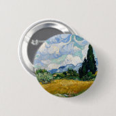Tarweveld met Cypresse-Button Ronde Button 5,7 Cm (Voorkant /achterkant)